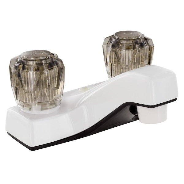 Valterra LAVATORY FAUCET, 4IN, 2 SMOKE KNOBS, PLASTIC, WHITE PF212203 - main